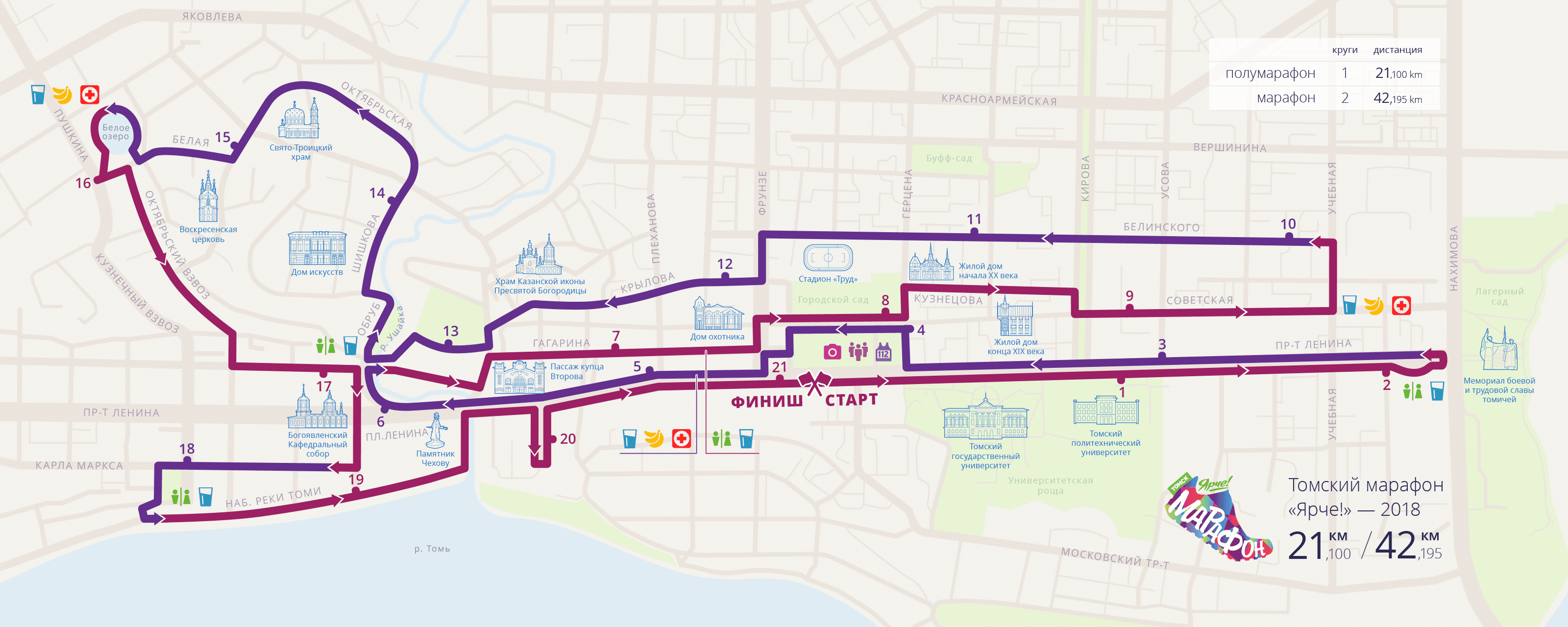 Карта трассы марафона 2018